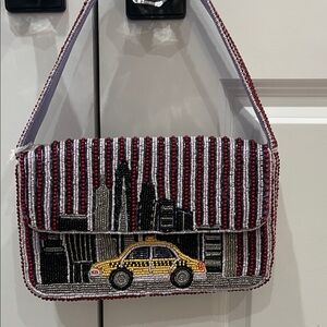 Urban Taxi Beaded Shoulder Bag NWT